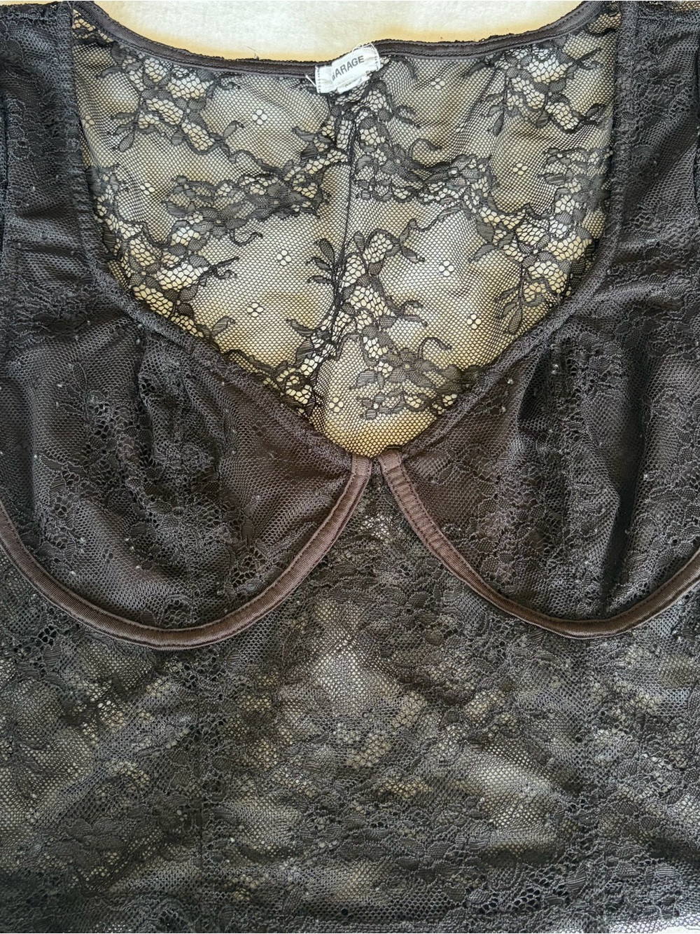 Garage Black Lace Underwire Bralette
